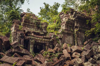 Beng Mealea antik tapınak kalıntıları. Angkor, Siem Reap, Kamboçya.