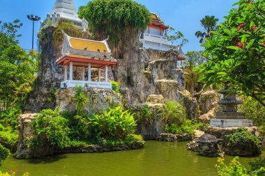 Temple of Wat Prayoon (kaplumbağa Tapınağı) Bangkok, Tayland.