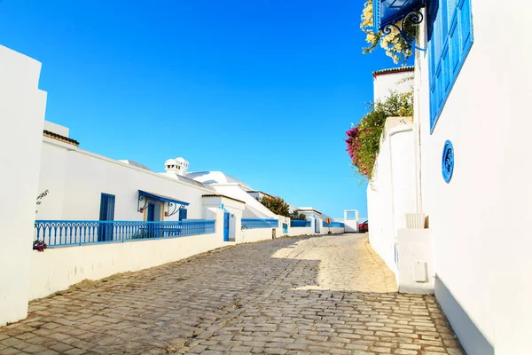 Sidi Bou Said Fehér Kék Városa Tunézia Keleti Tündérmese Francia — Stock Fotó