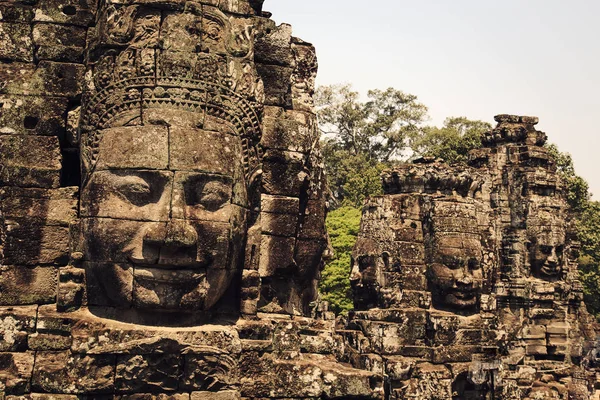 The many-faced temple Bayon is the pearl of the complex Angkor Thom. Siem Reap, Cambodia.