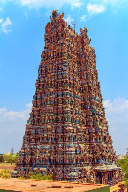 Meenakshi ünlü Tapınağı. Madurai, Tamil Nadu, Hindistan.