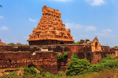 Brihadeeswara tapınakta Thanjavur, Tamil Nadu, Hindistan. Bir Unesco Dünya Mirasları.
