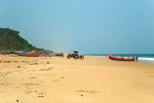 Mañana Pueblo Pescadores Varkala Estado Kerala Sur India — Foto de Stock