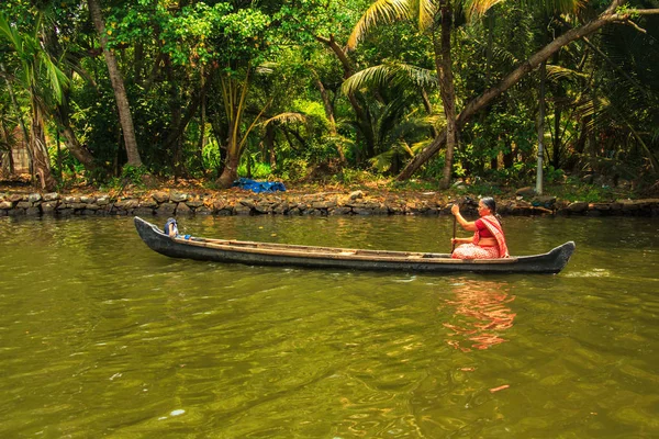 Καθημερινής Ζωής Στα Κανάλια Από Τον Προορισμό Munnar Πολιτεία Της — Φωτογραφία Αρχείου