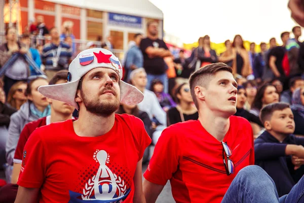 Petersburg Russland Juli 2018 Fußballfans Der Fanzone Fifa Weltmeisterschaft 2018 — Stockfoto