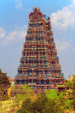 Meenakshi ünlü Tapınağı. Madurai, Tamil Nadu, Hindistan.