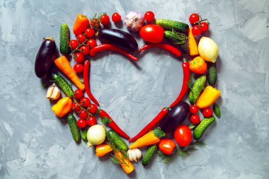 Farklı sebze arka plan. Sağlıklı gıda kavramı. Kopya alanı.