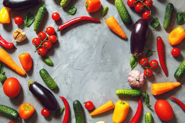 Farklı sebze arka plan. Sağlıklı gıda kavramı. Kopya alanı.