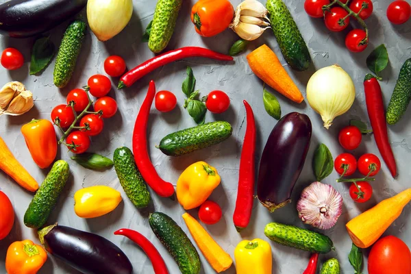 Contexte Différents Légumes Concept Prendre Soin Santé Cardiaque Des Aliments — Photo