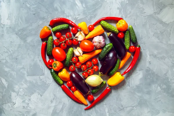 Background Different Vegetables Concept Caring Heart Health Healthy Food — Stock Photo, Image