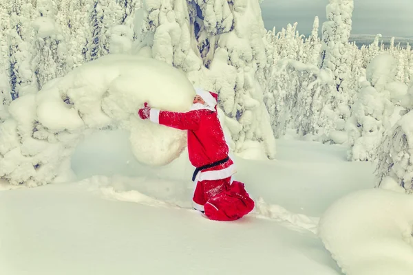 Authentische Weihnachtsmänner Lappland Herrliche Schneebedeckte Landschaft — Stockfoto