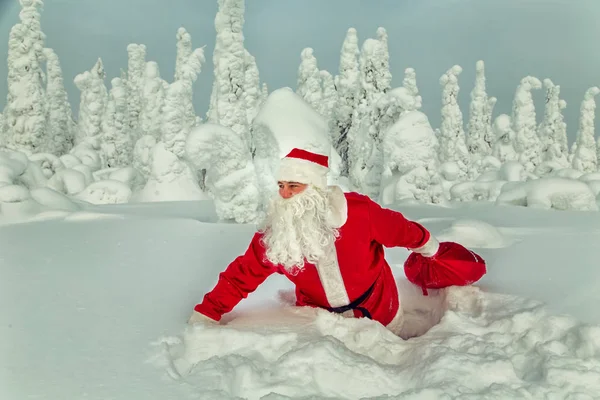 Authentische Weihnachtsmänner Lappland Herrliche Schneebedeckte Landschaft — Stockfoto