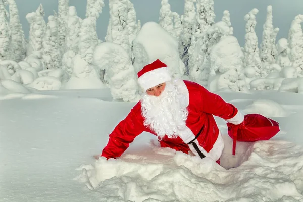 Autentiska Jultomten Lappland Magnifika Snötäckta Landskapet — Stockfoto