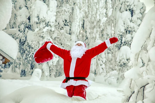 Babbo Natale Autentico Lapponia Magnifico Paesaggio Innevato — Foto Stock