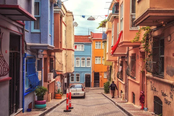 Κωνσταντινούπολη Τουρκία Σεπτεμβρίου 2018 Πολύχρωμα Σπίτια Της Επαρχίας Balat — Φωτογραφία Αρχείου