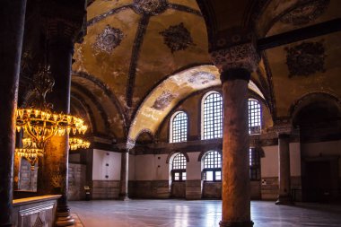 Ayasofya Müzesi iç. Istanbul, Türkiye - 27 Eylül 2018.
