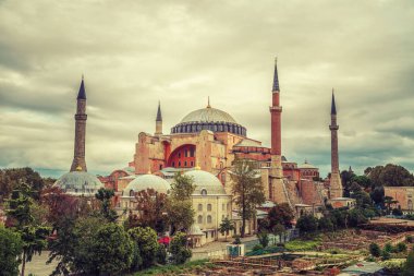 Ayasofya Müzesi terasından görünümünü. Istanbul, Türkiye.