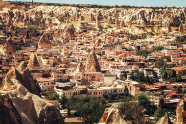 Göreme, Türkiye, Kapadokya'nın güzel manzara. Uçuş balon ünlü Merkezi.