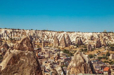 Göreme, Türkiye, Kapadokya'nın güzel manzara. Uçuş balon ünlü Merkezi.