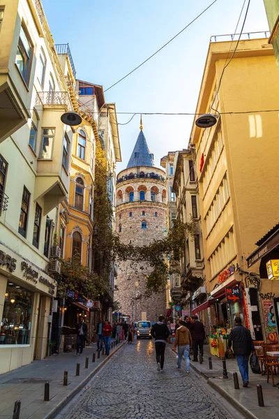 Famosa Torre Galata Dia Istambul Turquia Novembro 2018 — Fotografia de Stock