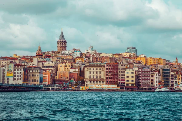 Bay Golden Horn Galata Tower Istanbul Turkey November 2018 — Stock Photo, Image