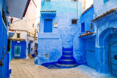 Chefchaouen'in ünlü mavi şehri. 