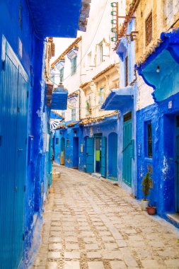 Chefchaouen'in ünlü mavi şehri. 