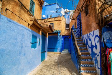 Chefchaouen'in ünlü mavi şehri. 