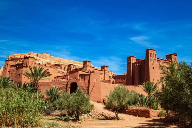  Kasbah AIT Ben Haddou Atlas Dağları'nda. 