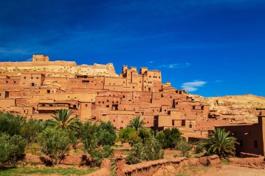  Kasbah AIT Ben Haddou Atlas Dağları'nda. 