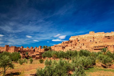  Kasbah AIT Ben Haddou Atlas Dağları'nda. 