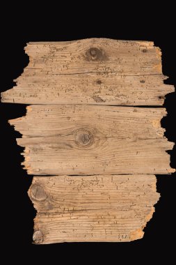 Eski, zarar görmüş ahşap tahta doku siyah izole