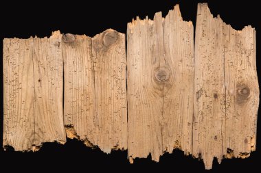 Eski siyah izole ahşap tahta doku zarar