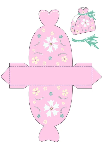 Geschenk Box Vorlage Für Eine Prinzessin Mädchen Für Hochzeit Babydusche — Stockfoto
