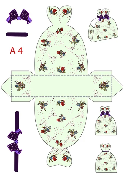 Caja Imprimible Para Una Princesa Para Bodas Baby Shower Cumpleaños — Foto de Stock