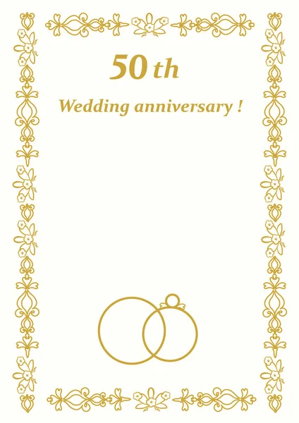 50a invitación aniversario de boda — Vector de stock