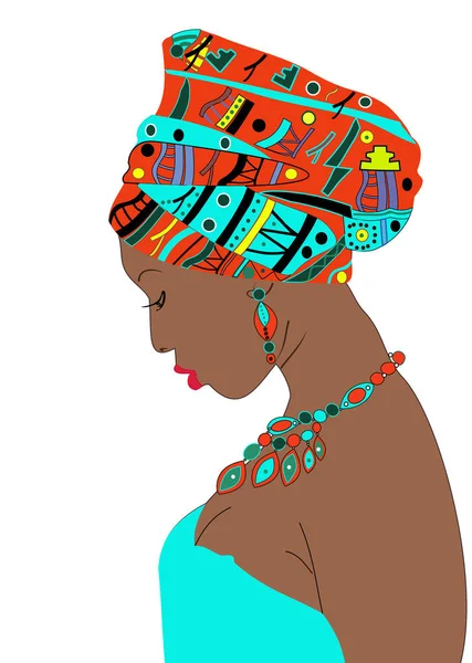 Bir turba ile koyu tenli gökyüzü mavi elbise güzel kız