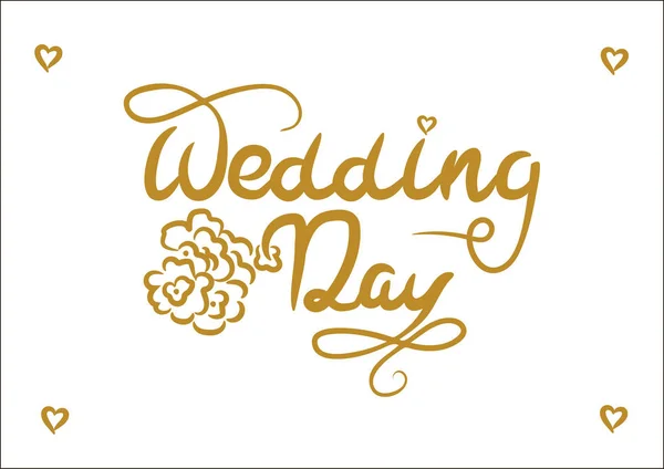 Wedding day vector illustration text — Stock Vector