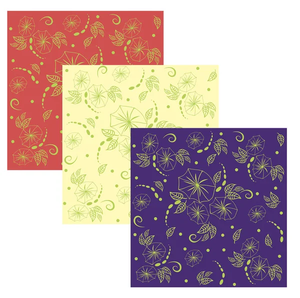 Conjunto patrón con flores abstractas — Foto de Stock
