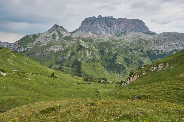 Gyönyörű Panorámás Hegyi Táj Ausztriában — Stock Fotó