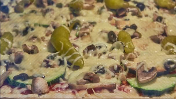 Pizzaidő Óra Bizza Sütés Közelkép Időeltolódás Pizzasütési Idő Lejárt Egy — Stock videók
