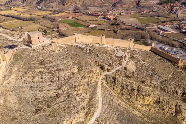 Vue Panoramique Aérienne Albarracin Teruel Espagne Avec Des Maisons Médiévales — Photo