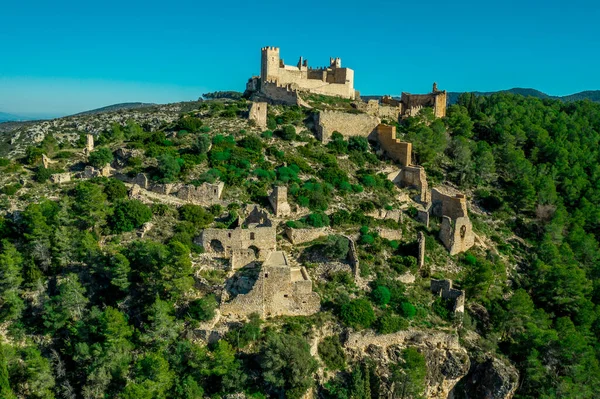 Vue Panoramique Aérienne Alcala Xivert Alcal Chivert Ruines Médiévales Château — Photo