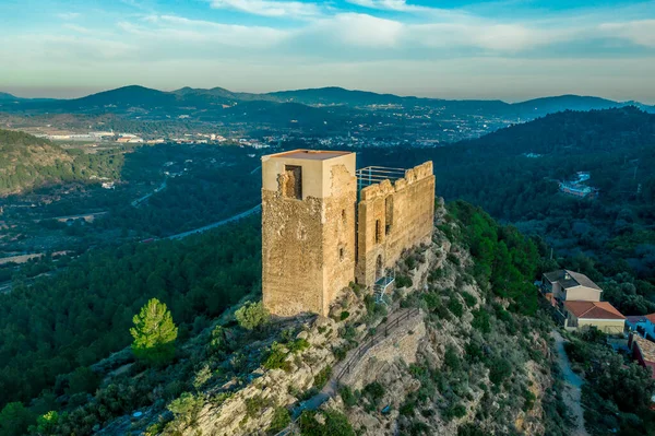 Spanya Daki Batık Gotik Kale Beselga Nın Havadan Görünüşü — Stok fotoğraf