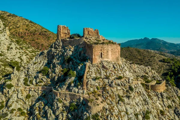 Vista Aérea Ruina Del Castillo Medieval Borriol Cerca Castellón España — Foto de Stock
