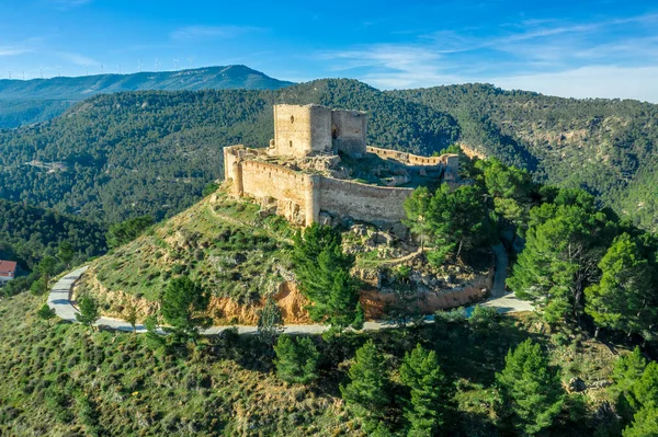 Veduta Aerea Del Castello Jalance Spagna Una Collina Del Xii — Foto Stock