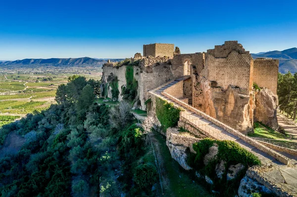 Vista Aérea Del Histórico Castillo Montesa Ruina Del Castillo Gótico — Foto de Stock