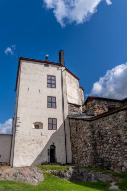 Inner courtyard and king's tower at Nykpinghus castle in Sweden