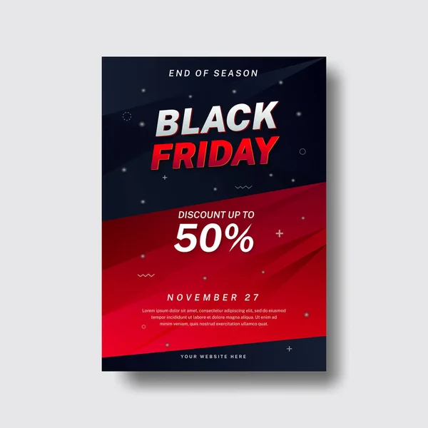 Royalty Free Modern Abstract Black Friday Flyer Design Template — Stockový vektor