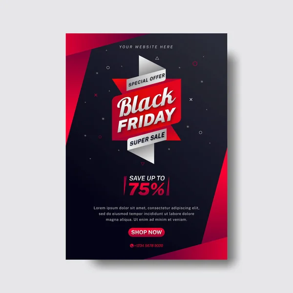 Creative Black Friday Flyer Шаблон Плоском Дизайне — стоковый вектор